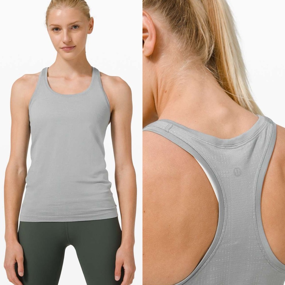 lululemon athletica Light Gray Racerback Tank Top